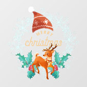 メリークリスマススノーフレークリースラインデアドア ウィンドウサイン (シート)