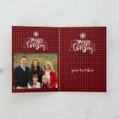 メリークリスマススノーフレークレッドバッファロー写真 シーズンカード (内部)