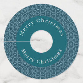 メリークリスマススノーフレークワイングラスラベル ワイングラスタグ