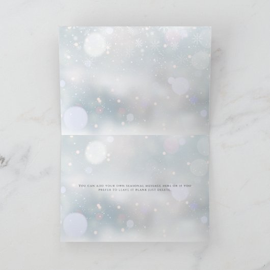 メリークリスマススノーフレーク企業のホリデー カード (内部)