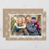 メリークリスマススノーフレーク写真クラフト シーズンカード (正面/裏面)