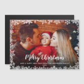 メリークリスマススノーフレーク写真磁気カード (正面/裏面)