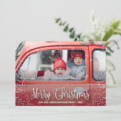 メリークリスマススノーフレーク写真 シーズンカード (スタンド正面)