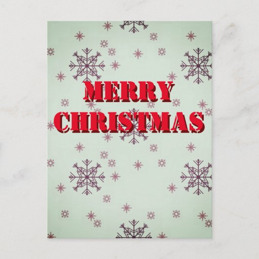 メリークリスマススノーフレーク冬グリーティングホリデー ポストカード (正面)