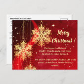 メリークリスマススノーフレーク実在エステート シーズンポストカード (正面/裏面)