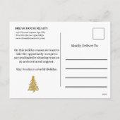 メリークリスマススノーフレーク実在エステート シーズンポストカード (裏面)