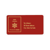 メリークリスマススノーフレーク差出人住所 ラベル (正面)