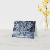 メリークリスマススノーフレーク折り返しグリーティングカード カード (黄色い花)