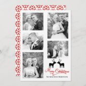 メリークリスマススノーフレーク新婚フォトコラージュ シーズンカード (正面/裏面)