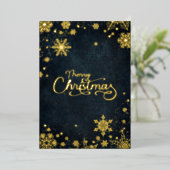 メリークリスマススノーフレーク書道 箔シーズンカード (立ち正面)