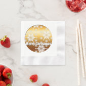 メリークリスマススノーフレーク紙ナプキン2 縁ありカクテルナプキン (インサイチュ)