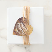 メリークリスマススノーフレーク素朴ウッド フェイバータグ (インサイチュ)