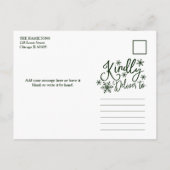 メリークリスマススノーフレーク素朴3枚コラージュ ポストカード (裏面)