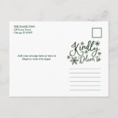 メリークリスマススノーフレーク素朴4枚の写真 ポストカード (裏面)