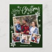 メリークリスマススノーフレーク素朴4枚の写真 ポストカード (正面)