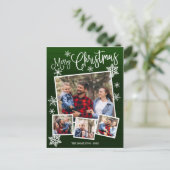 メリークリスマススノーフレーク素朴4枚の写真 ポストカード (スタンド正面)