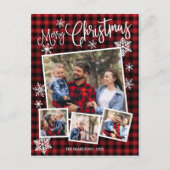 メリークリスマススノーフレーク素朴4枚の写真 ポストカード (正面)