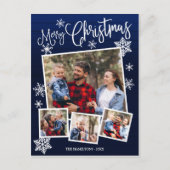 メリークリスマススノーフレーク素朴4枚の写真 ポストカード (正面)