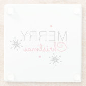 メリークリスマススノーフレーク赤と黒 ガラスコースター (裏面)