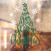 メリークリスマススノーフレーク農家のスクリプトストア ウィンドウサイン (シート2)