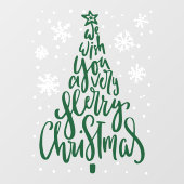 メリークリスマススノーフレーク農家のスクリプトストア ウィンドウサイン (シート)