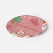 メリークリスマススノーフレーク雪だるまプレゼントクリスマスtr ペーパープレート (アングル)