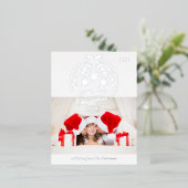 メリークリスマススノーフレーク1写真モダン冬 箔シーズンポストカード (立ち正面)