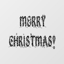 メリークリスマススノーフレーク11x8ホーム&ストアビニル ウィンドウサイン