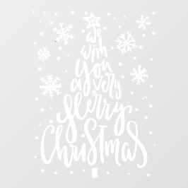 メリークリスマススノーフレーク ウィンドウサイン