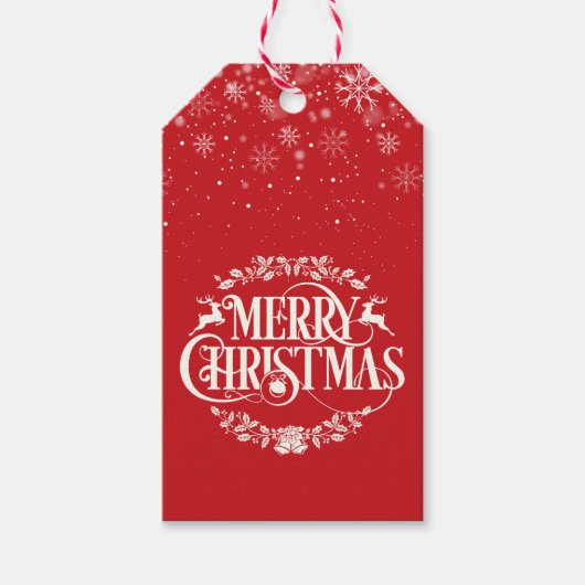 メリークリスマススノーフレーク ギフトタグ (正面)