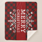 メリークリスマススノーフレーク シェルパブランケット (正面)