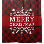 メリークリスマススノーフレーク シャワーカーテン (正面)