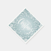 メリークリスマススノーフレーク スタンダードカクテルナプキン (角)