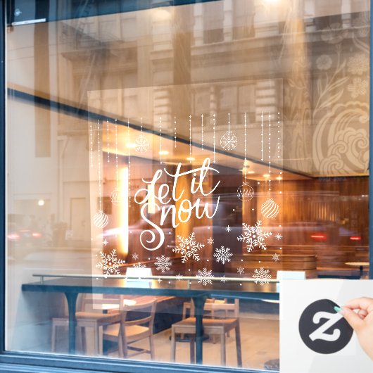 メリークリスマススノーフレーク、ハッピーニューイヤーウィンドウ ウィンドウサイン (カフェ窓)