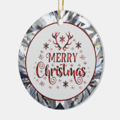 メリークリスマススノーフレーク、ハッピー新年セラミック セラミックオーナメント (左)
