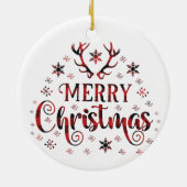 メリークリスマススノーフレーク、ハッピー新年セラミック セラミックオーナメント (裏面)