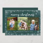 メリークリスマススノーフレーク |フォトコラージュ3 シーズンカード (正面/裏面)