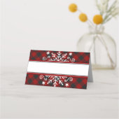 メリークリスマススノーフレーク プレイスカード (正面)