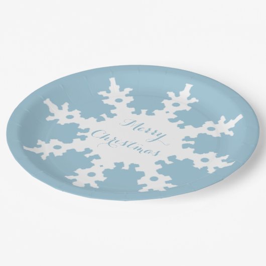 メリークリスマススノーフレーク ペーパープレート (アングル)