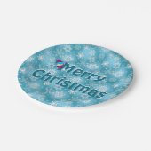 メリークリスマススノーフレーク ペーパープレート (アングル)