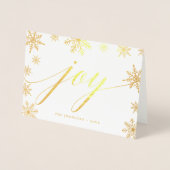 メリークリスマススノーフレーク | ホリデーフォト金ゴールド 箔カード (正面)