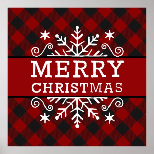 メリークリスマススノーフレーク ポスター (正面)