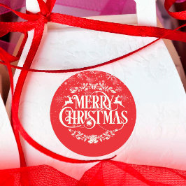 メリークリスマススノーフレーク ラウンドシール