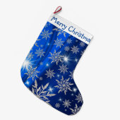 メリークリスマススノーフレーク ラージクリスマスストッキング (正面 (吊り時))