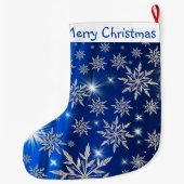 メリークリスマススノーフレーク ラージクリスマスストッキング (裏面)