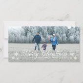 メリークリスマススノーフレーク | 休日の写真カード シーズンカード (正面)