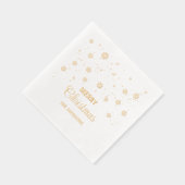 メリークリスマススノーフレーク、名前をカスタムする 箔ナプキン (右)