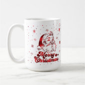 メリークリスマススノーフレーク、新年おめでとう コーヒーマグカップ (左)