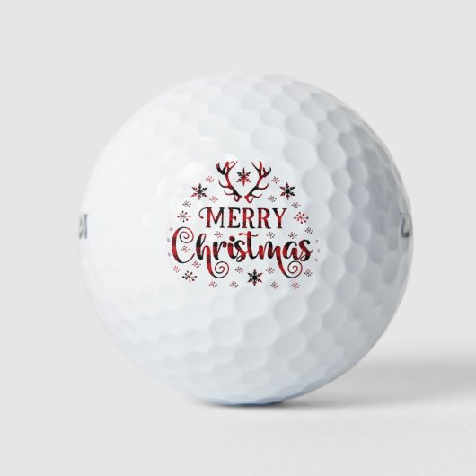 メリークリスマススノーフレーク、新年おめでとう ゴルフボール (正面)