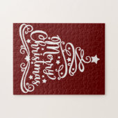 メリークリスマススノーフレーク、新年おめでとう ジグソーパズル (横)